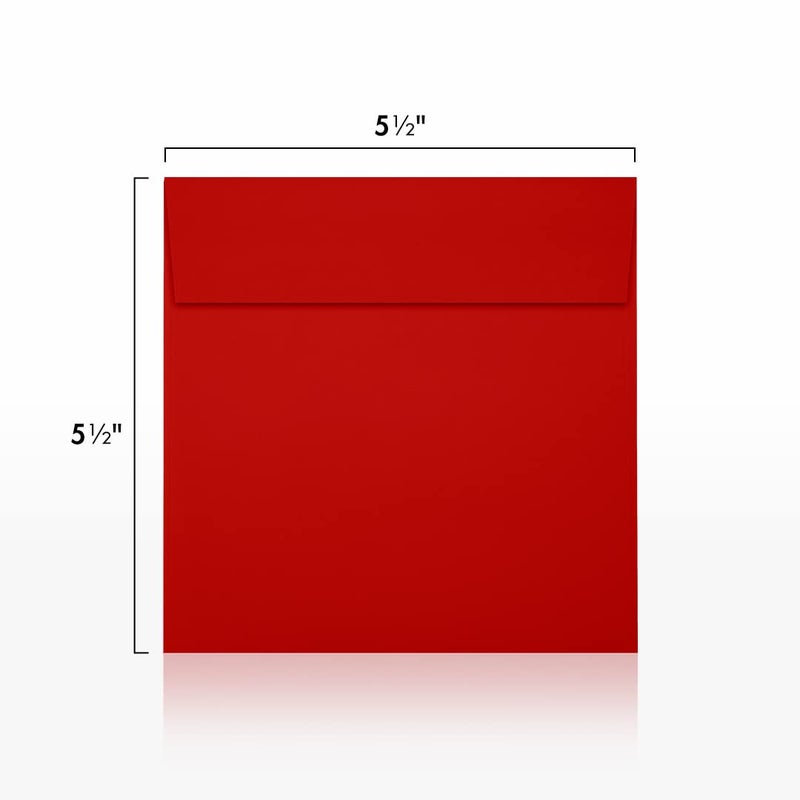 LUXPaper Square Invitation Envelopes | Peel & Press | 5 1/2" x 5 1/2" | Holiday Red | 60lb. Text | 50 Qty - Image 3